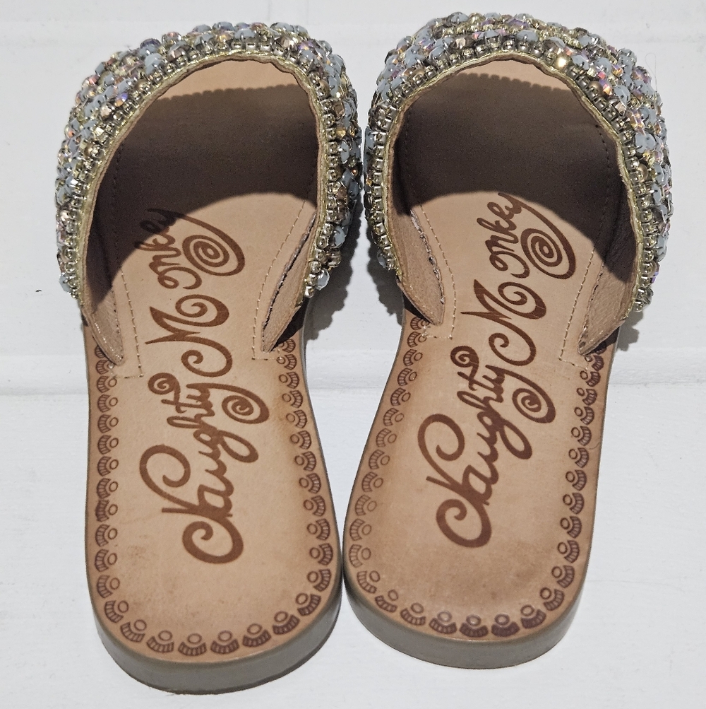 naughty monkey Tan Jeweled Slide Sandals - Picture 8 of 11